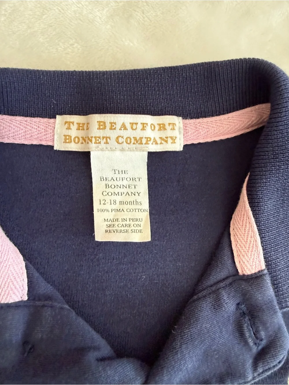 Beaufort Bonnet Company Navy Polo & Gingham Shorts Set (size 12-18M)